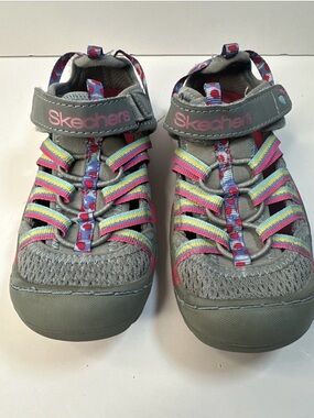 Skechers Sandal Shoes Girls Sz 11 Gray Multi Color